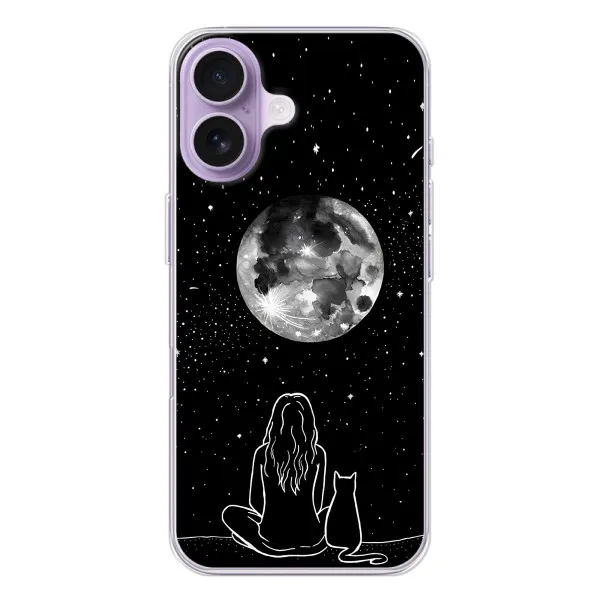 Чехол с принтом «Девушка с котом» для iPhone 17