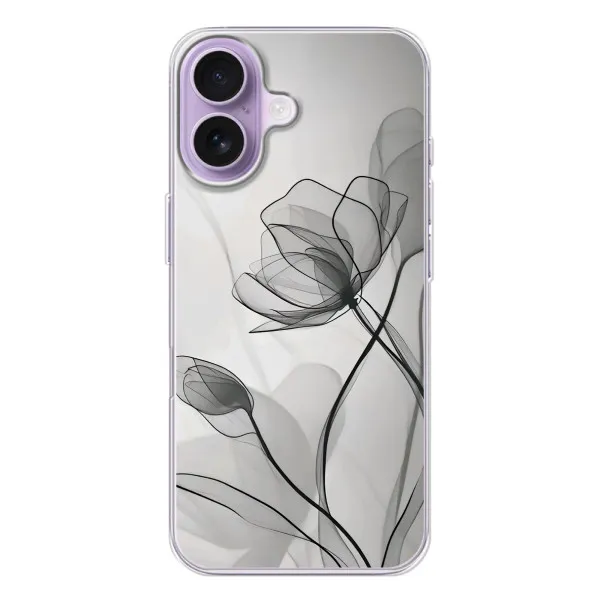 Чехол с принтом «Черные цветы» для iPhone 17