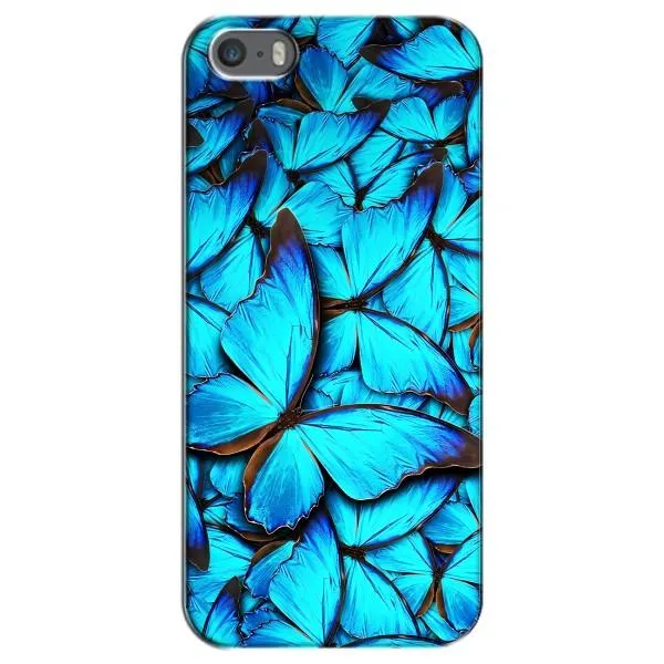 Чохол з принтом «Сині метелики» для iPhone 5 / 5s / SE