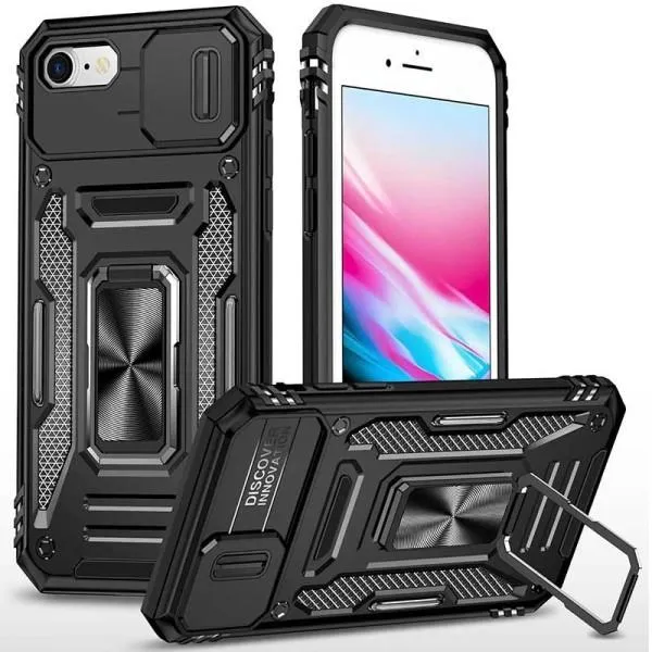 Ударопрочный чехол Camshield Army Ring для Apple iPhone 7 / 8 / SE (2020) (4.7") — Черный — фото 1 Ударопрочный чехол Camshield Army Ring для Apple iPhone 7 / 8 / SE (2020) (4.7") — Черный — фото 1