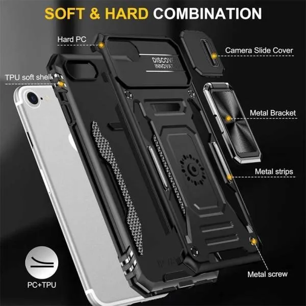 Ударопрочный чехол Camshield Army Ring для Apple iPhone 7 / 8 / SE (2020) (4.7") — Черный — фото 5 Ударопрочный чехол Camshield Army Ring для Apple iPhone 7 / 8 / SE (2020) (4.7") — Черный — фото 5