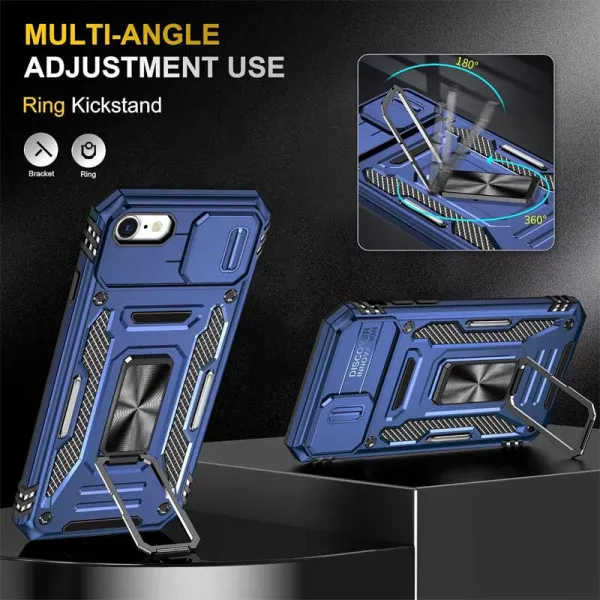 Ударопрочный чехол Camshield Army Ring для Apple iPhone 7 / 8 / SE (2020) (4.7") — Синий — фото 5