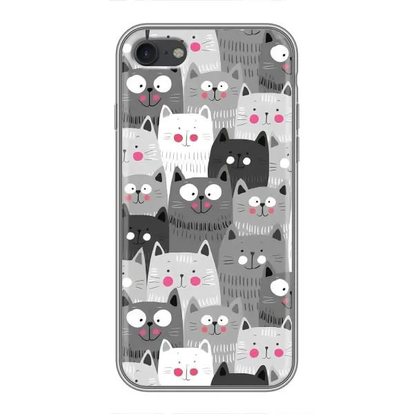 Чехол с принтом «Рисованные котики» для iPhone 7