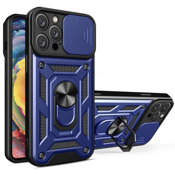 Чохол Ummi Camshield Serge Ring для Apple iPhone 11 Pro Max (6.5") — Синій — фото 1