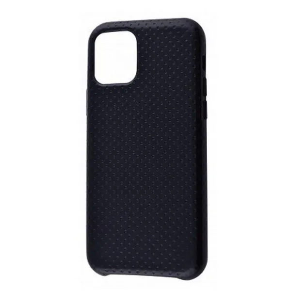 Чохол-шкіряна накладка Natural Perfo Leather Case для Apple iPhone 11 Pro — Чорний