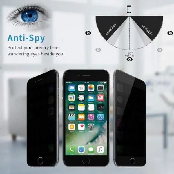 Защитное стекло Privacy 5D (тех.пак) для Apple iPhone 11 / XR (6.1") — Черный — фото 2