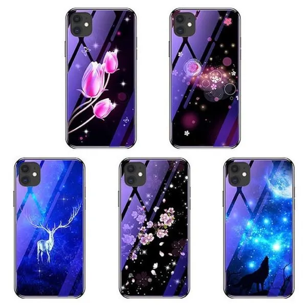 Защитный чехол Glass+TPU с глянцевой картинкой для iPhone 11 — Фиолетовый Защитный чехол Glass+TPU с глянцевой картинкой для iPhone 11 — Фиолетовый