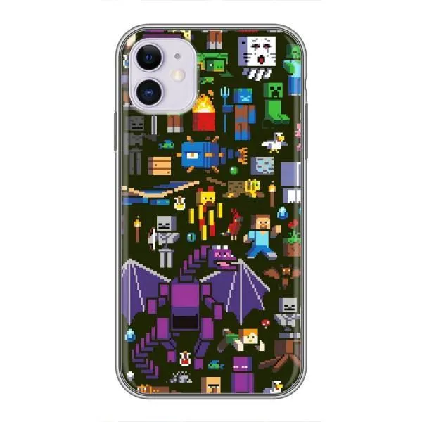 Чехол с принтом «Коллаж Майнкрафт» для iPhone 11
