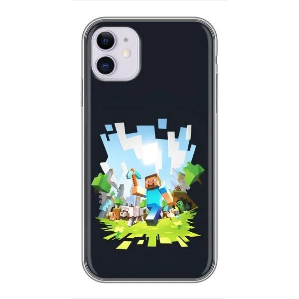 Чехол с принтом «персонажи Minecraft» для iPhone 11