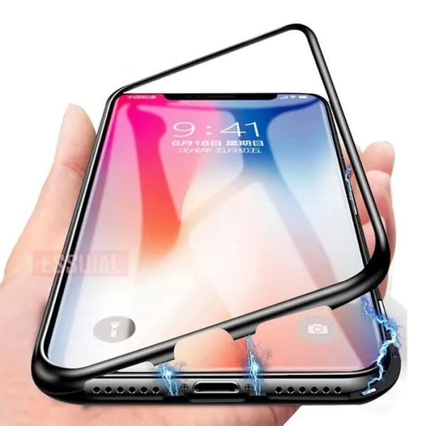 Чехол Magnetic Frame для iPhone Xs Max (магнитная накладка) — Черный — фото 1
