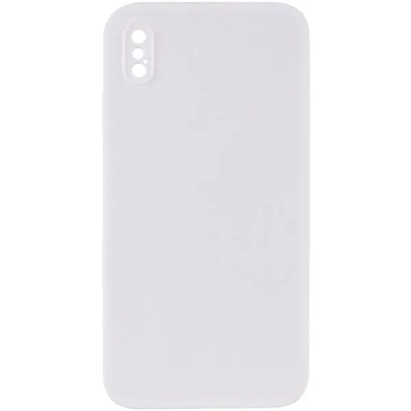 Silicone Case Square Full Camera Protective (AA) NOLOGO для Apple iPhone XS Max (6.5") — Белый — фото 1