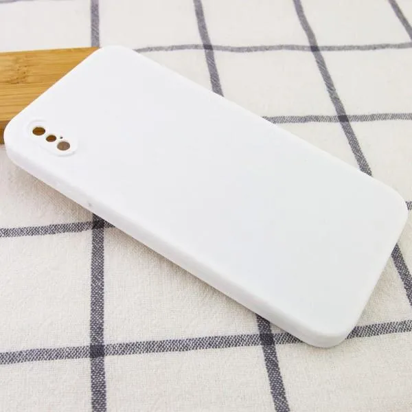 Silicone Case Square Full Camera Protective (AA) NOLOGO для Apple iPhone XS Max (6.5") — Белый — фото 2