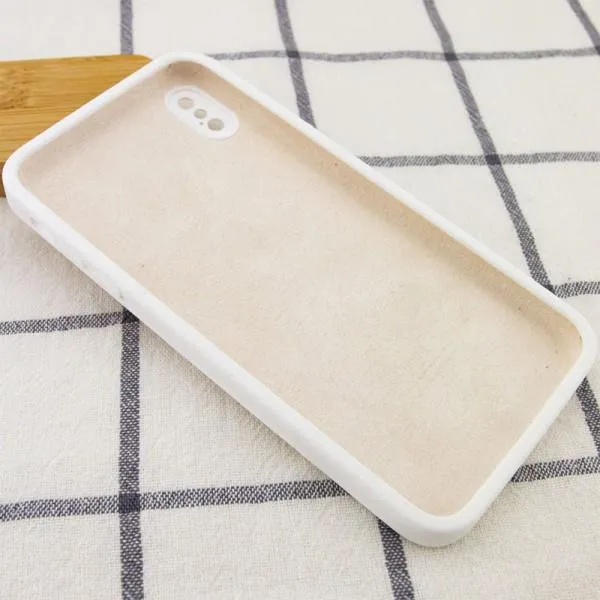 Silicone Case Square Full Camera Protective (AA) NOLOGO для Apple iPhone XS Max (6.5") — Белый — фото 3