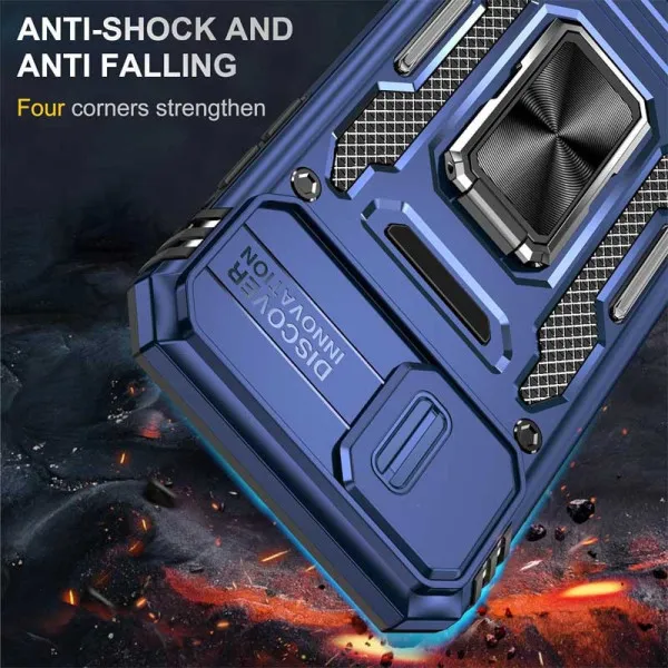 Ударопрочный чехол Camshield Army Ring для Apple iPhone XS Max (6.5") — Синий — фото 5