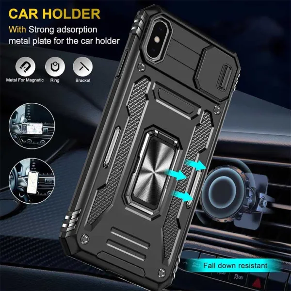 Ударопрочный чехол Camshield Army Ring для Apple iPhone XS Max (6.5") — Черный — фото 5 Ударопрочный чехол Camshield Army Ring для Apple iPhone XS Max (6.5") — Черный — фото 5