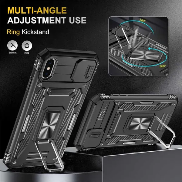 Ударопрочный чехол Camshield Army Ring для Apple iPhone XS Max (6.5") — Черный — фото 1 Ударопрочный чехол Camshield Army Ring для Apple iPhone XS Max (6.5") — Черный — фото 1
