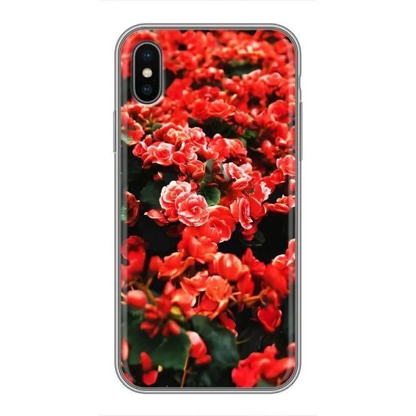 Чехол с принтом «Цветы красные» для iPhone Xs Max