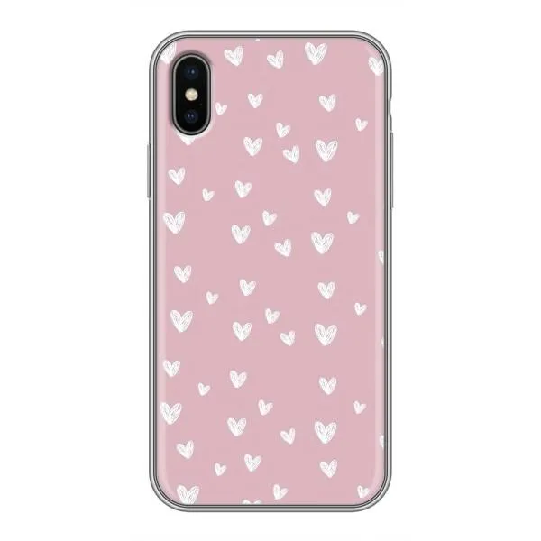 Чехол с принтом «Сердечки на розовом» для iPhone Xs Max