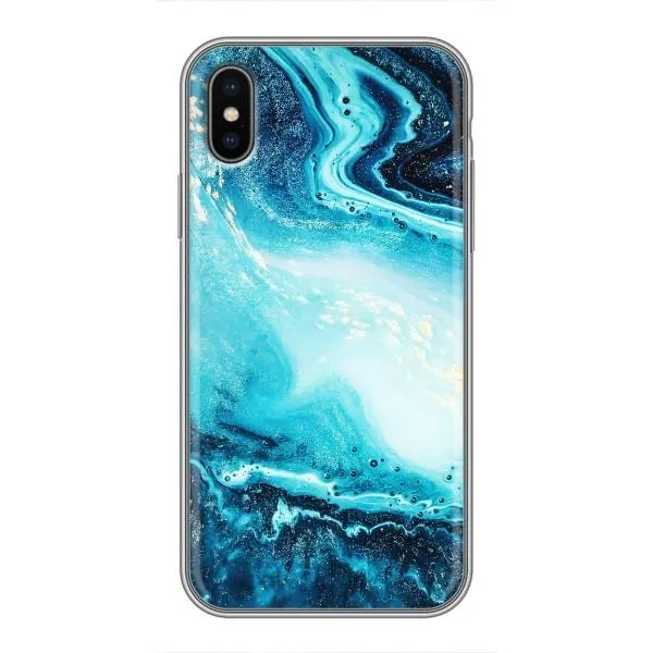 Чехол с принтом «Голубой мрамор» для iPhone Xs