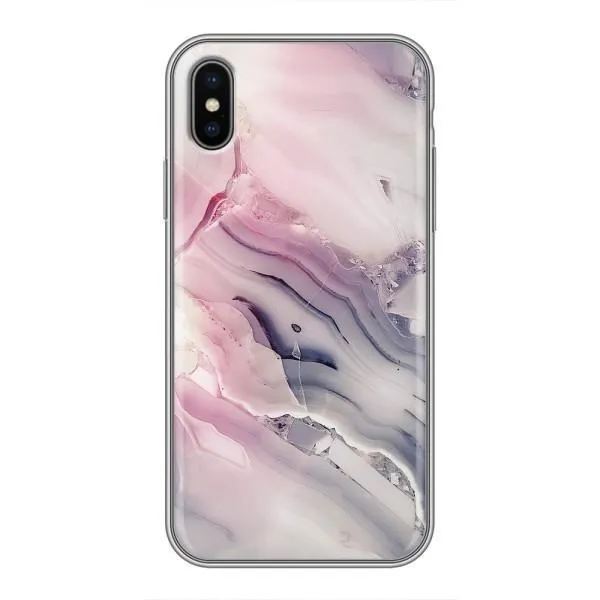 Чехол с принтом «Пурпурный Мрамор» для iPhone Xs