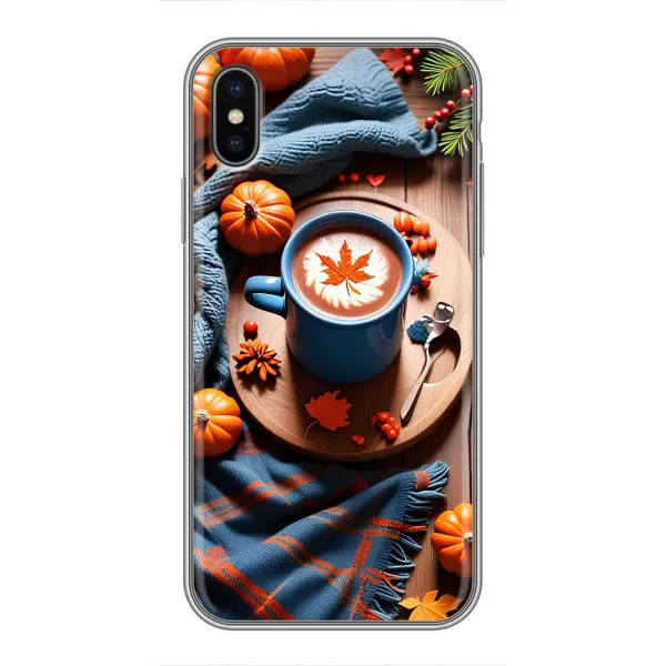 Чехол с принтом «Кофе и тыковки» для iPhone Xs Чехол с принтом «Кофе и тыковки» для iPhone Xs