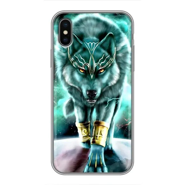 Чехол с принтом «Яркий волк» для iPhone Xs