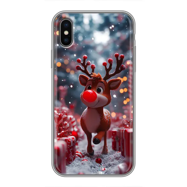Чехол с принтом «Олень среди подарков» для iPhone Xs