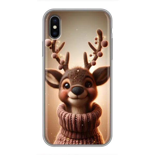 Чехол с принтом «Олень в свитере» для iPhone Xs