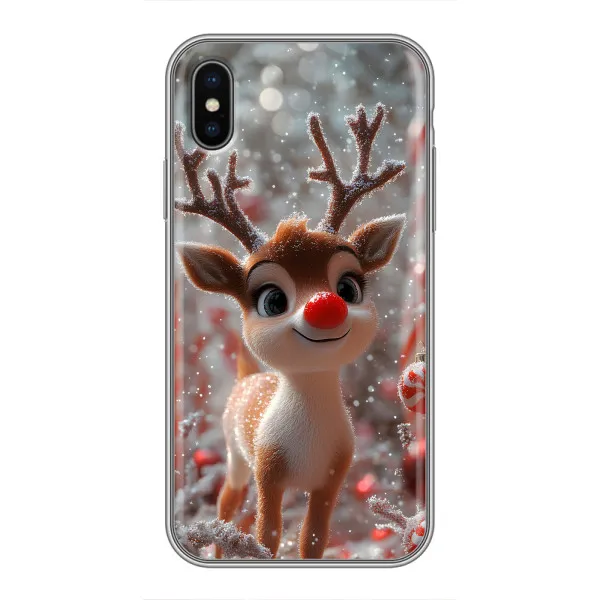 Чехол с принтом «Олень с носом» для iPhone Xs