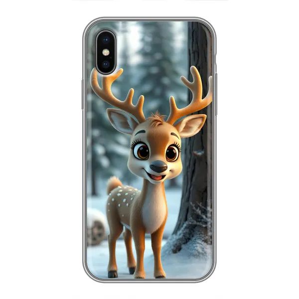 Чехол с принтом «Олененок в лесу» для iPhone Xs