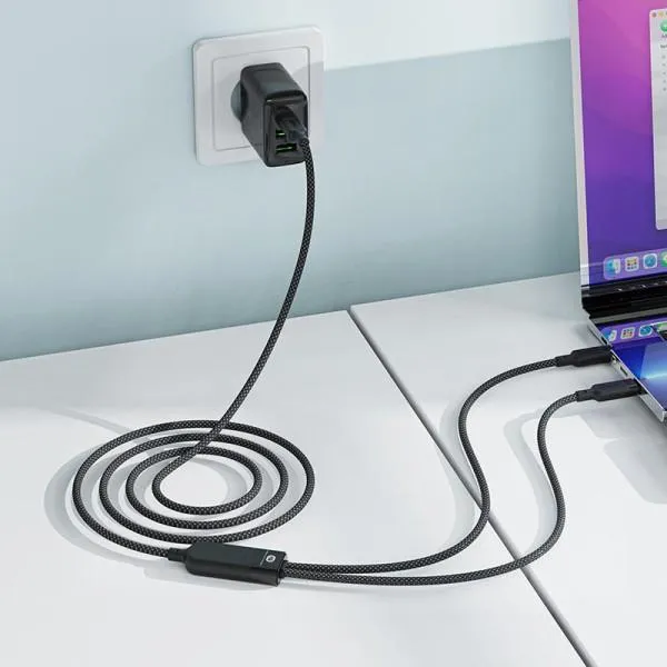 Дата кабель Acefast C5-11 USB-C to 2xUSB-C 100W (1.2m) — Черный — фото 5 Дата кабель Acefast C5-11 USB-C to 2xUSB-C 100W (1.2m) — Черный — фото 5