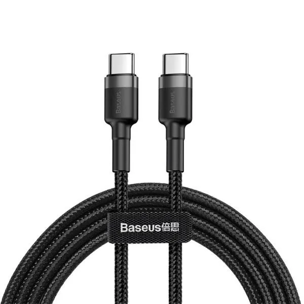 Дата кабель Baseus Cafule Type-C to Type-C PD2.0 60W (2m) (CATKLF-H) — Черный — фото 1