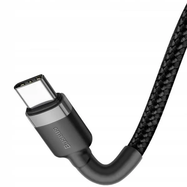 Дата кабель Baseus Cafule Type-C to Type-C PD2.0 60W (2m) (CATKLF-H) — Черный — фото 3