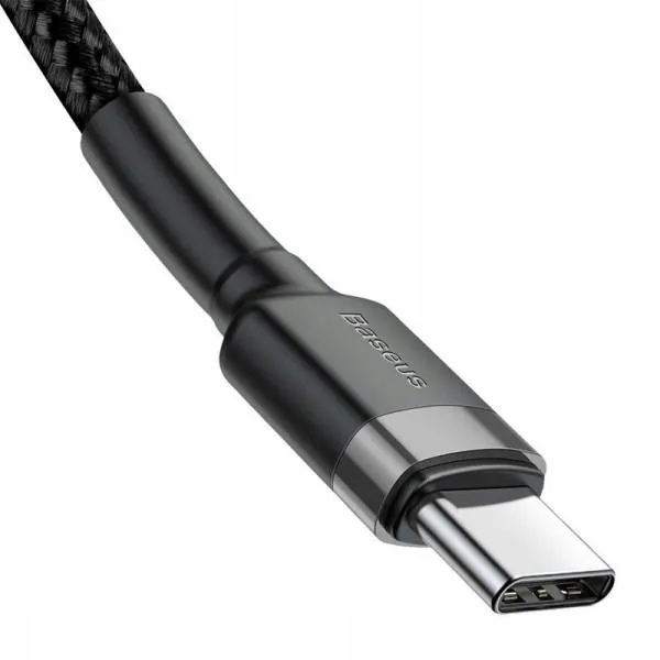 Дата кабель Baseus Cafule Type-C to Type-C PD2.0 60W (2m) (CATKLF-H) — Черный — фото 4