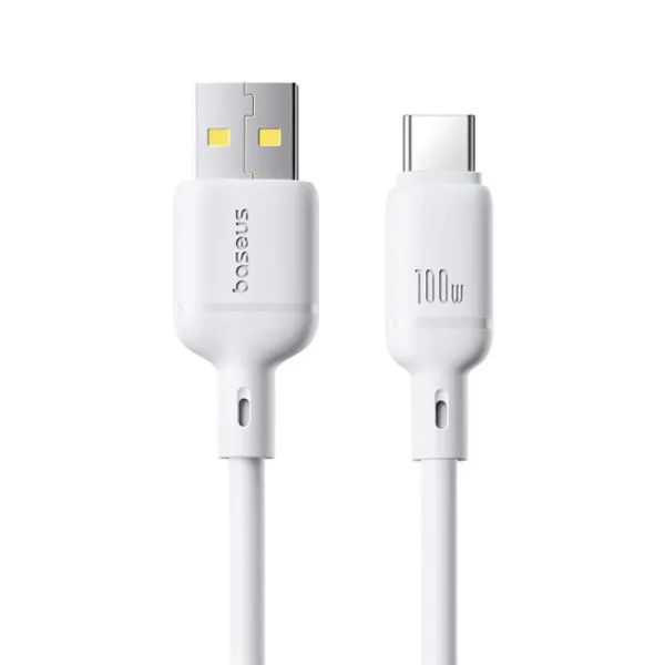 Дата кабель Baseus Silky Series OS Fast Charging USB to Type-C 100W (1m) (P10377703) — Белый — фото 1
