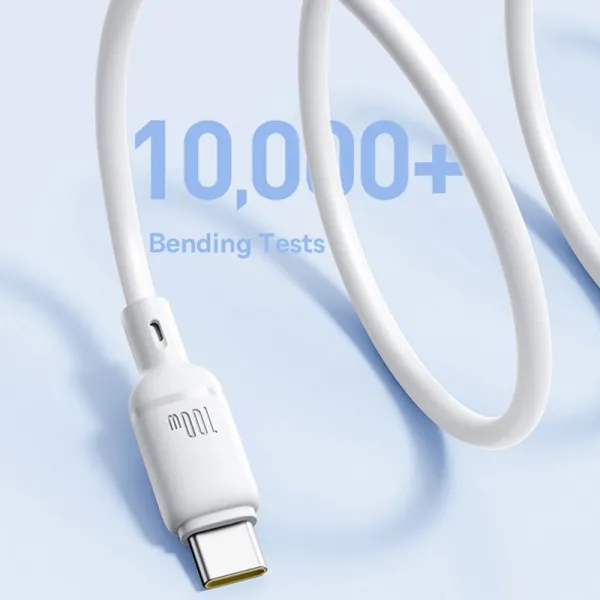 Дата кабель Baseus Silky Series OS Fast Charging USB to Type-C 100W (1m) (P10377703) — Белый — фото 4