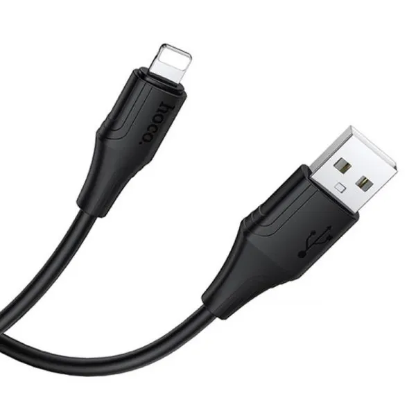 Дата кабель Hoco X124 Bien silicone USB to Lightning 2.4A (1m) — Черный — фото 3