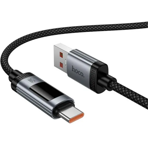 Дата кабель Hoco U148 Lord with display USB to Type-C 100W (1.2m) — Черный — фото 2