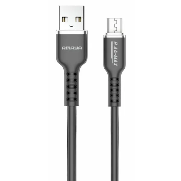 Дата кабель Amaya M30 USB to MicroUSB 2.4A (1m) — Чорний — фото 1