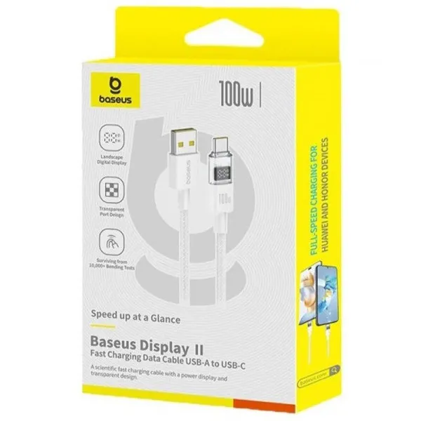 Дата кабель Baseus Display 2 USB to Type-C 100W (2m) (P10382701) — Белый — фото 4