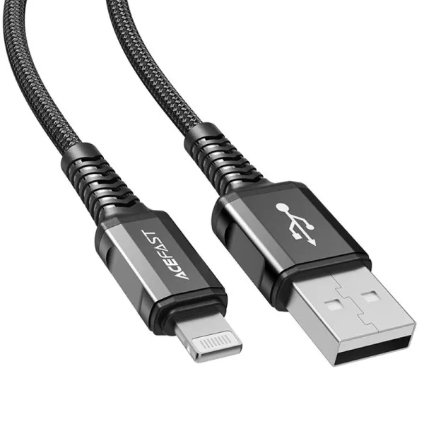 Дата кабель Acefast C1-02 USB to Lightning 2.4A (1.2m) — Черный — фото 2