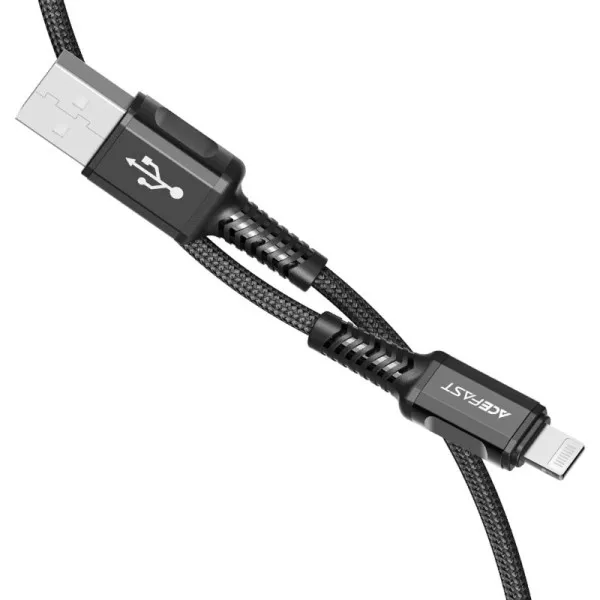 Дата кабель Acefast C1-02 USB to Lightning 2.4A (1.2m) — Черный — фото 3