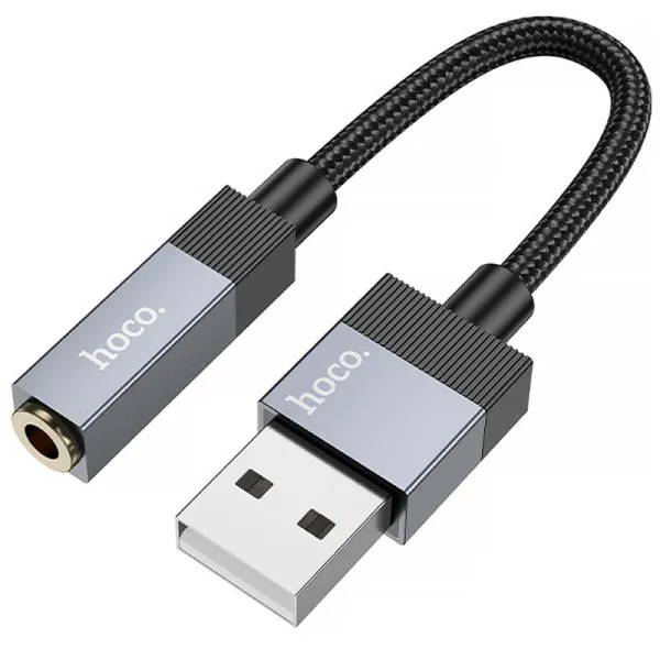 Переходник Hoco UPA32D Clever USB to 3.5mm — Черный — фото 3