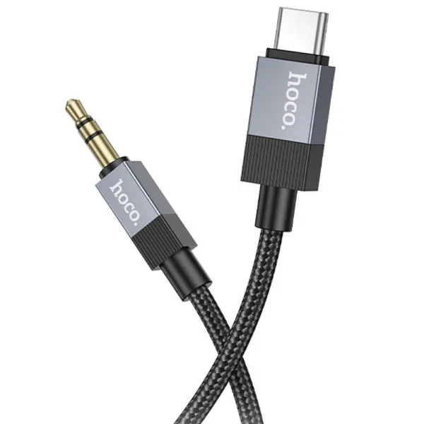 Аудио кабель Aux Hoco UPA32B Clever digital (Type-C to AUX 3.5mm) (1m) — Черный — фото 3