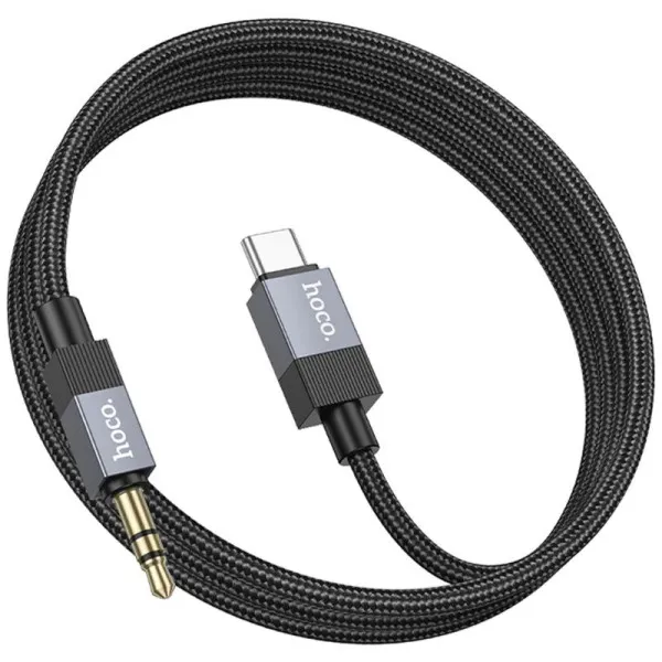 Аудио кабель Aux Hoco UPA32B Clever digital (Type-C to AUX 3.5mm) (1m) — Черный — фото 4