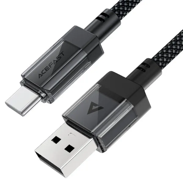 Дата кабель Acefast C12-04 USB to Type-C 3A (1.2m) — Чорний — фото 2