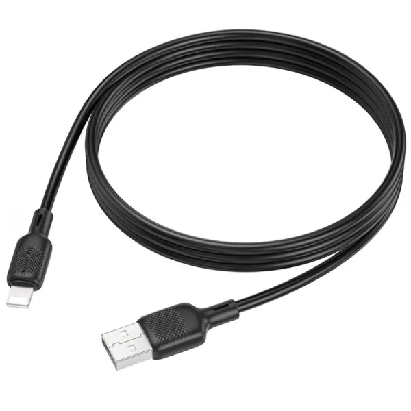 Дата кабель Borofone BX113 Lenny USB to Lightning 2.4A (1m) — Черный — фото 5