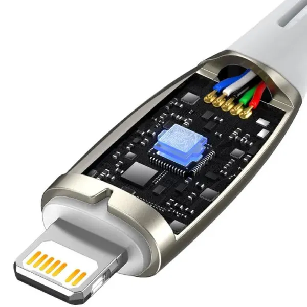 Дата кабель Baseus Glimmer Series Fast Charging Data Cable Type-C to Lightning 20W 1m (CADH000001) — Белый — фото 4