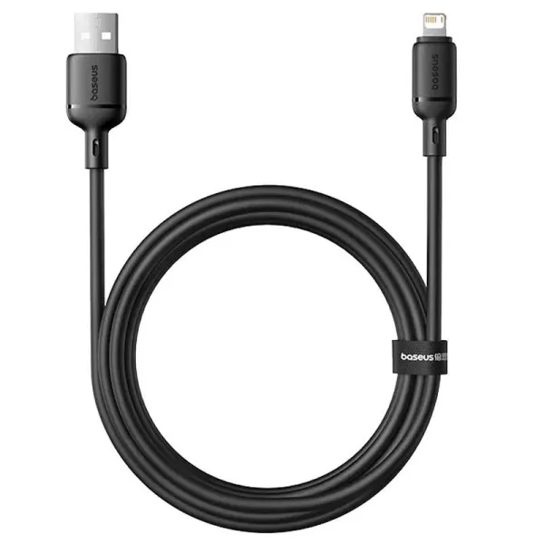 Дата кабель Baseus Silky Series OS Fast Charging USB to Lightning 2.4A (2m) (P1037770) — Черный — фото 3
