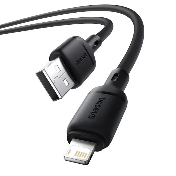 Дата кабель Baseus Silky Series OS Fast Charging USB to Lightning 2.4A (2m) (P1037770) — Черный — фото 4